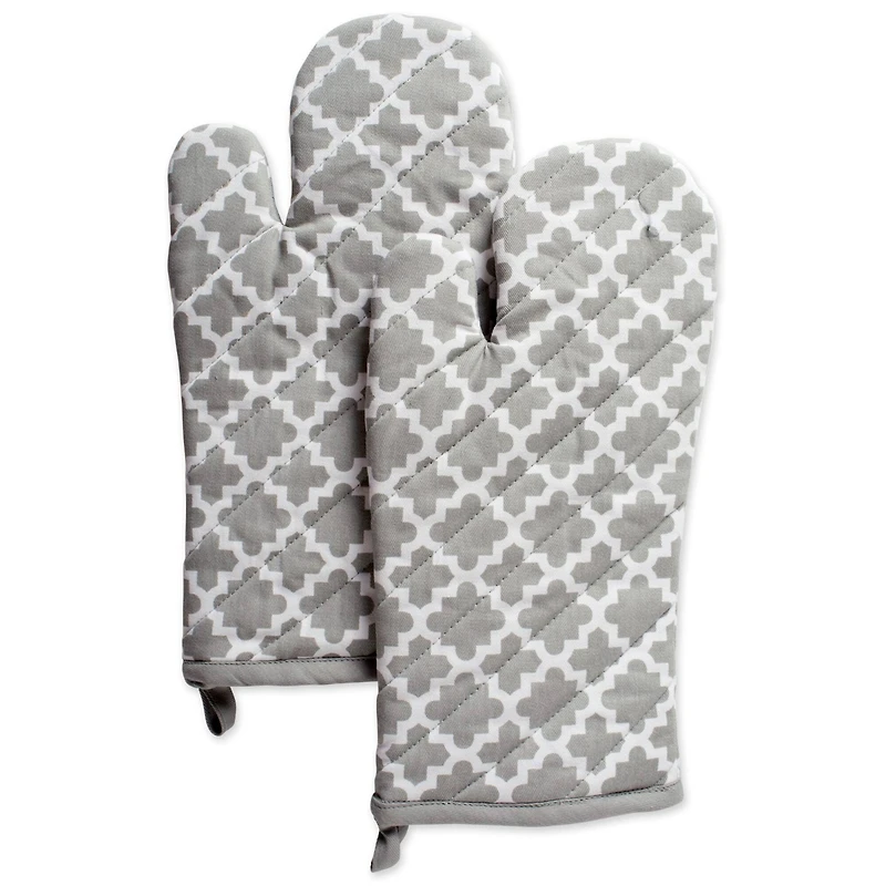 DII® Gray Lattice Oven Mitt Set, 2ct.