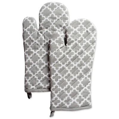 DII® Gray Lattice Oven Mitt Set, 2ct.