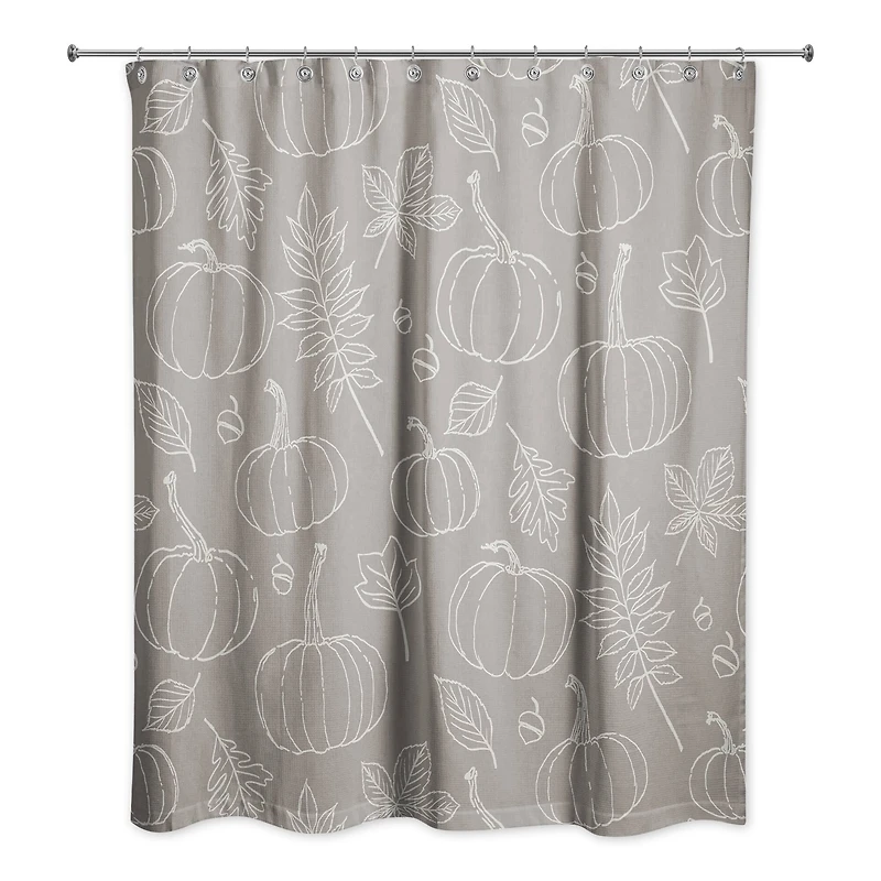 Gray Fall Shower Curtain