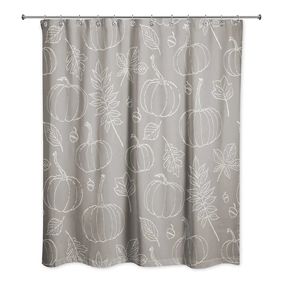 Gray Fall Shower Curtain