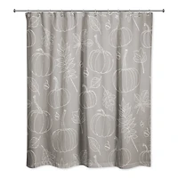 Gray Fall Shower Curtain