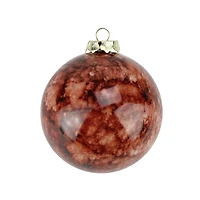 4ct Marbled Sienna Brown Shatterproof Ball Ornaments