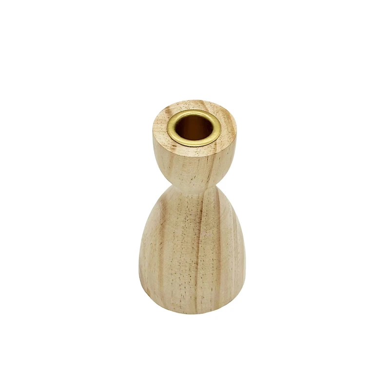 Wood Hourglass Taper Candle Holder by Ashland