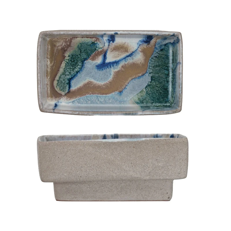 Hello Honey® 7" Square Abstract Artistry Stoneware Bowl
