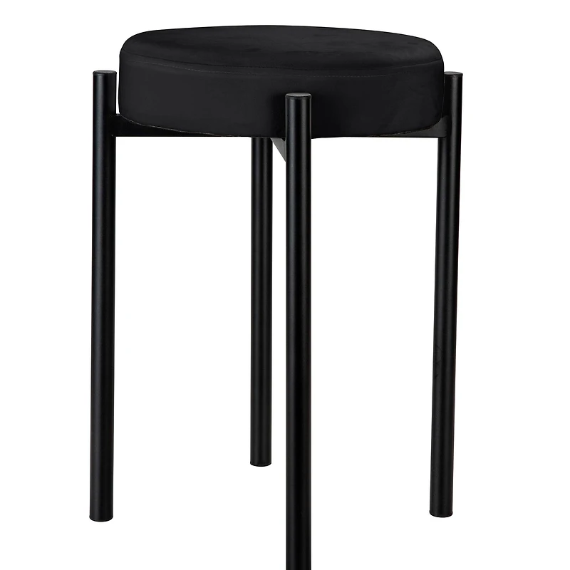 Home Details 18" Velour Vanity Stool