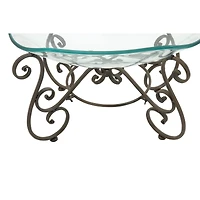 Brass Glass and Metal Traditional Serving Bowl, 14" x 21" x 16"