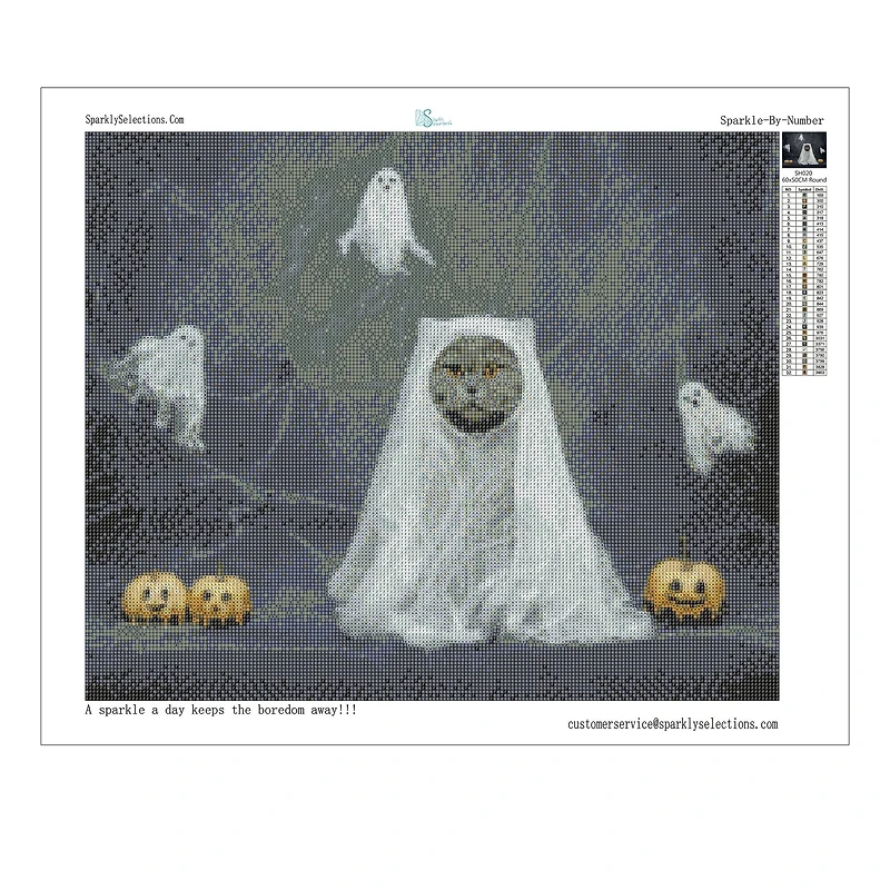 Sparkly Selections 50" x 60" The 10th Life Diamond Painting Kit, Round Diamonds 