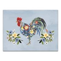 Floral Rooster 40" x 30" Canvas Wall Art
