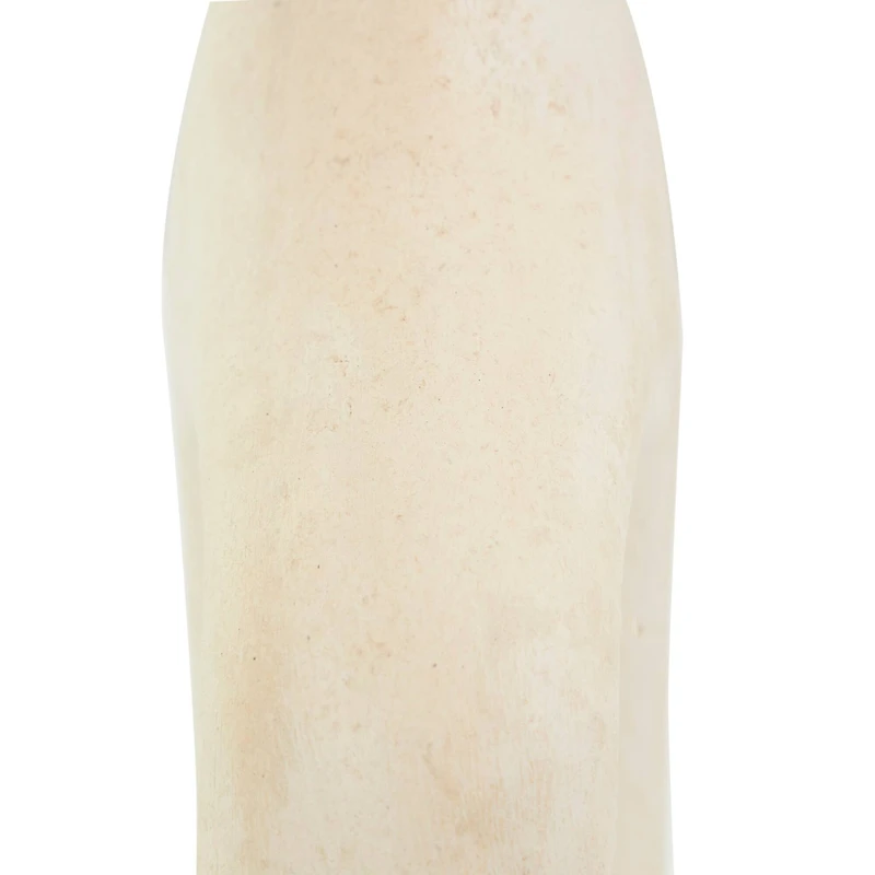17" Beige Paper Mache Abstract Double Handle Vase