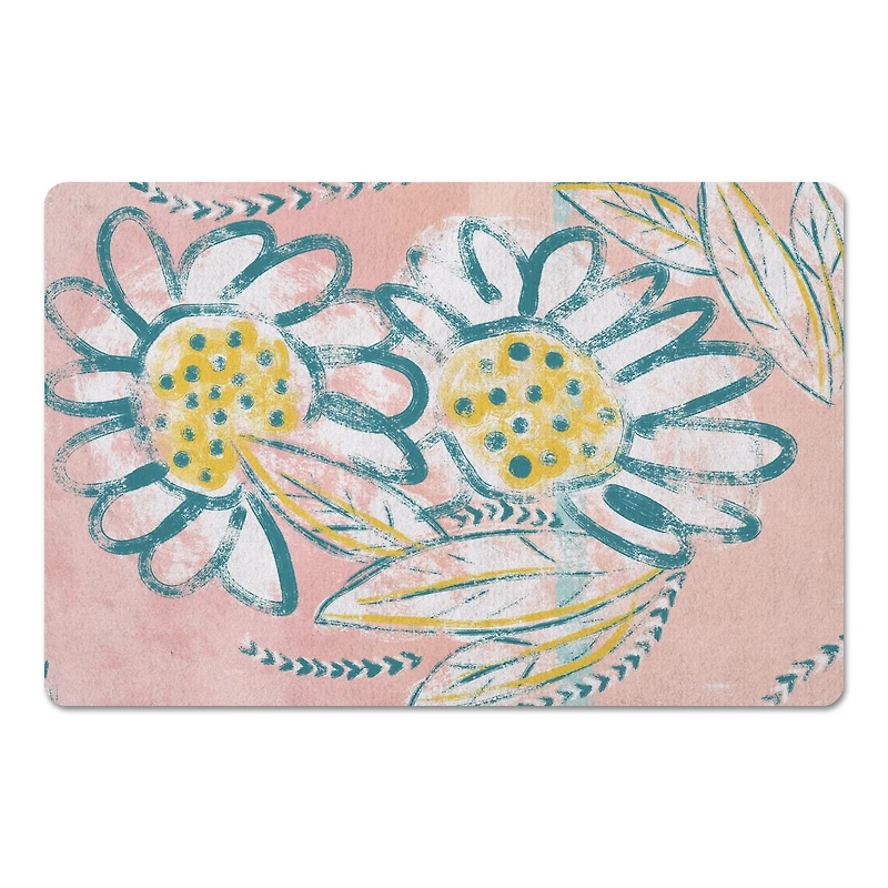 Funky Florals 27" x 18" Floor Mat