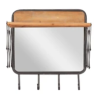 Brown Metal Industrial Wall Hook, 19" x 19" x 14"