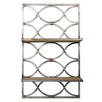 16.25" Wood & Metal Hanging Shelf Rack