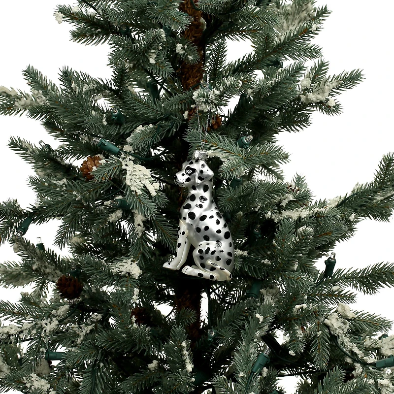 4.5" White & Black Dalmatian Glass Ornament by Ashland®