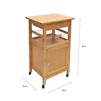 Organize It All Bamboo Rolling Kitchen Cart