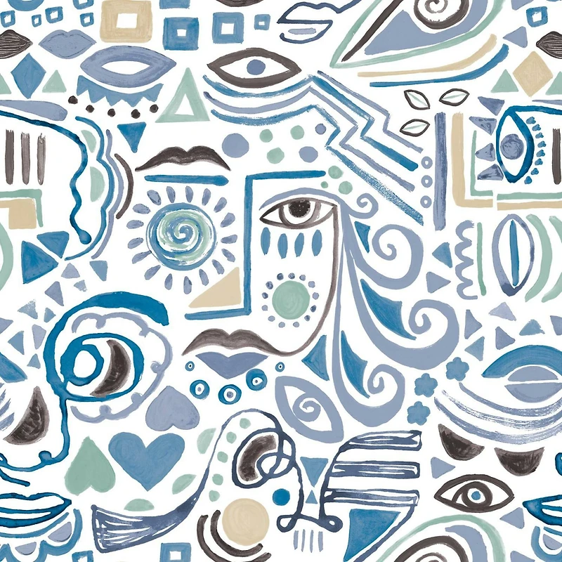 RoomMates Mod Faces Peel & Stick Wallpaper