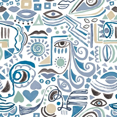 RoomMates Mod Faces Peel & Stick Wallpaper