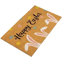 18" x 30" Natural Coir Happy Easter Bunny Ears Doormat 