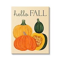 Stupell Industries Hello Fall Harvest Gourds Canvas Wall Art