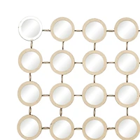 Gold Glam Metal Wall Mirror, 40" x 40"