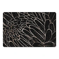 18" x 27" Black & White Floral Etching Floor Mat
