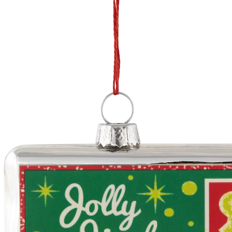 4.5" Jolly Jingle Scratcher Glass Christmas Ornament