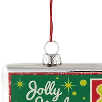 4.5" Jolly Jingle Scratcher Glass Christmas Ornament