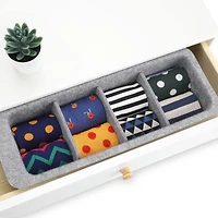 Welaxy Felt Adjustable 4 Slot Drawer Organizer Bin