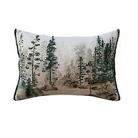 Hello Honey® 20" Embroidered Trees Cotton Lumbar Pillow