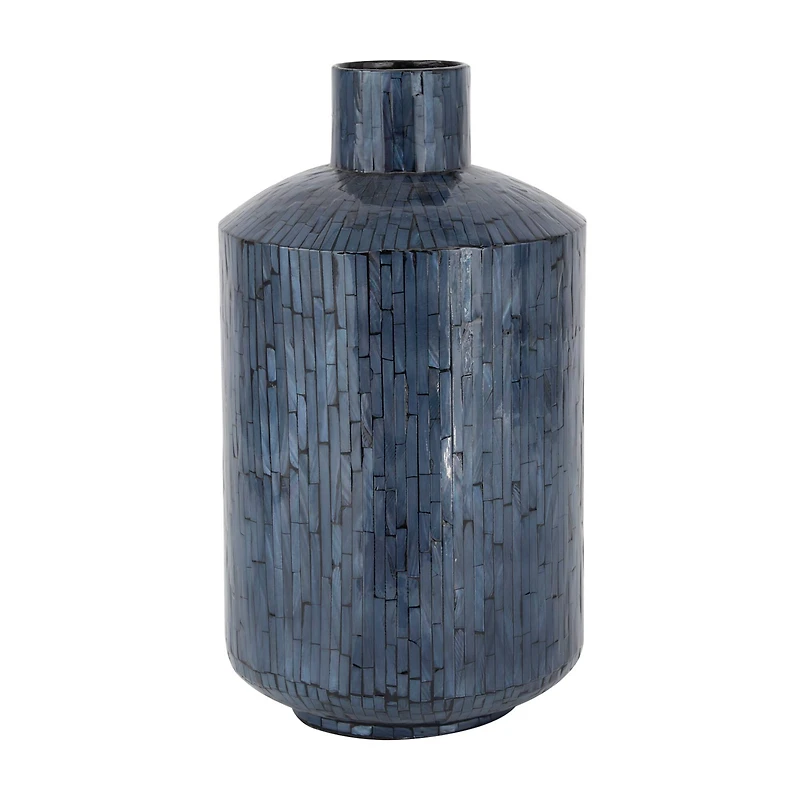 Blue Shell Contemporary Vase, 18" x 10" x 10"