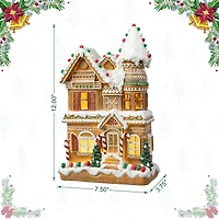 Glitzhome® 12" Light-Up Gingerbread House Table Décor