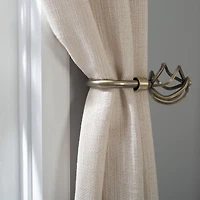 Home Details Antique Brass Royal Twist Curtain Holdback Set