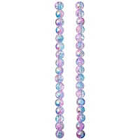 12 Pack: Pink & Blue Crackle Glass Round Beads, 8mm by Bead Landing™