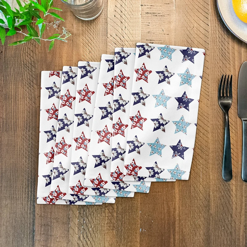 Floral Stars Cotton Twill Napkin