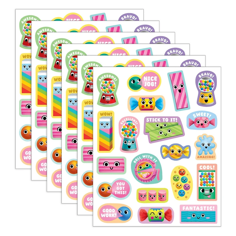 Teacher Created Resources® Bubble Gum Smelly Stickers, 6 Packs of 120