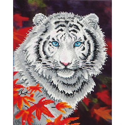 Diamond Dotz® Intermediate White Tiger with Frame Diamond Painting Kit
