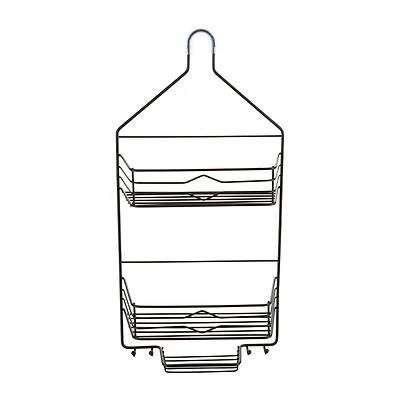 Bath Bliss Matte Black 2 Tier Aztec Shower Caddy