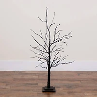 3ft. Pre-Lit Halloween Black Twig Artificial Tree with 80 Orange & Purple LED Lights