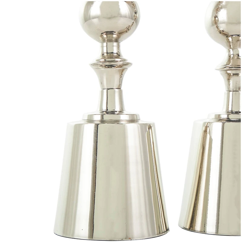 Silver Aluminum Candle Holder Set