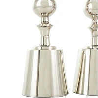 Silver Aluminum Candle Holder Set