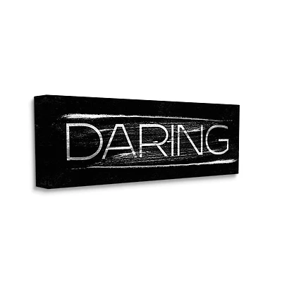 Stupell Industries Bold Daring Text Black White Paint Stroke Inspired Canvas Wall Art