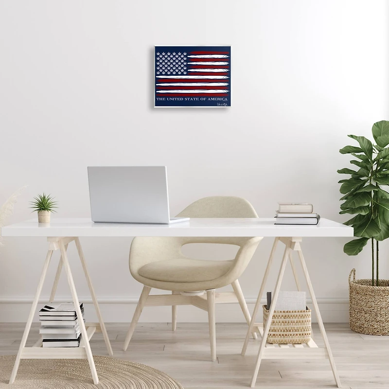 Stupell Industries Herb America Flag Wall Plaque Art