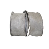 JAM Paper 2.5" x 10yd. Silky Gray Wired Edge Ribbon