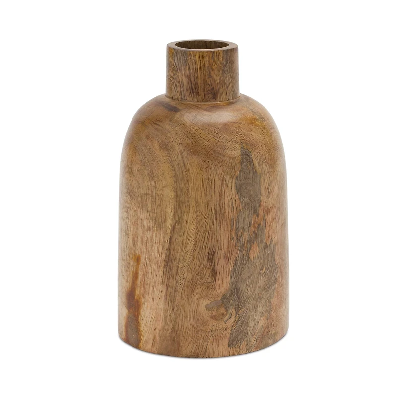 8.75" Mango Wood Bottle Vases, 2ct.