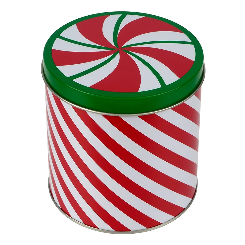 4.5" Peppermint Stripe Tin Canister by Makery™