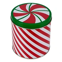 4.5" Peppermint Stripe Tin Canister by Makery™