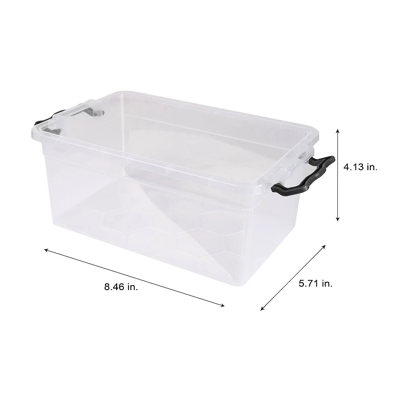 Simplify 1.75L Clear Stackable Storage Bin with Handle