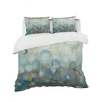 Designart 'Blue and Bronze Dots on Glass II' Geometric Bedding Set