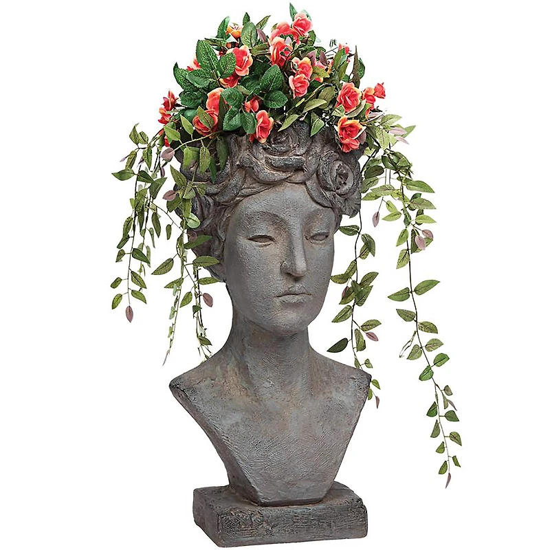 Design Toscano 12" Flora Roman Nymph of Flowers Sculptural Head Planter