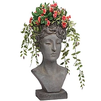 Design Toscano 12" Flora Roman Nymph of Flowers Sculptural Head Planter