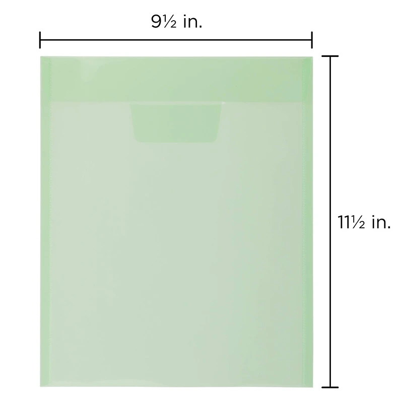 JAM Paper Assorted Plastic Tuck Flap Closure 9.875" x 11.75" Envelopes, 6ct.